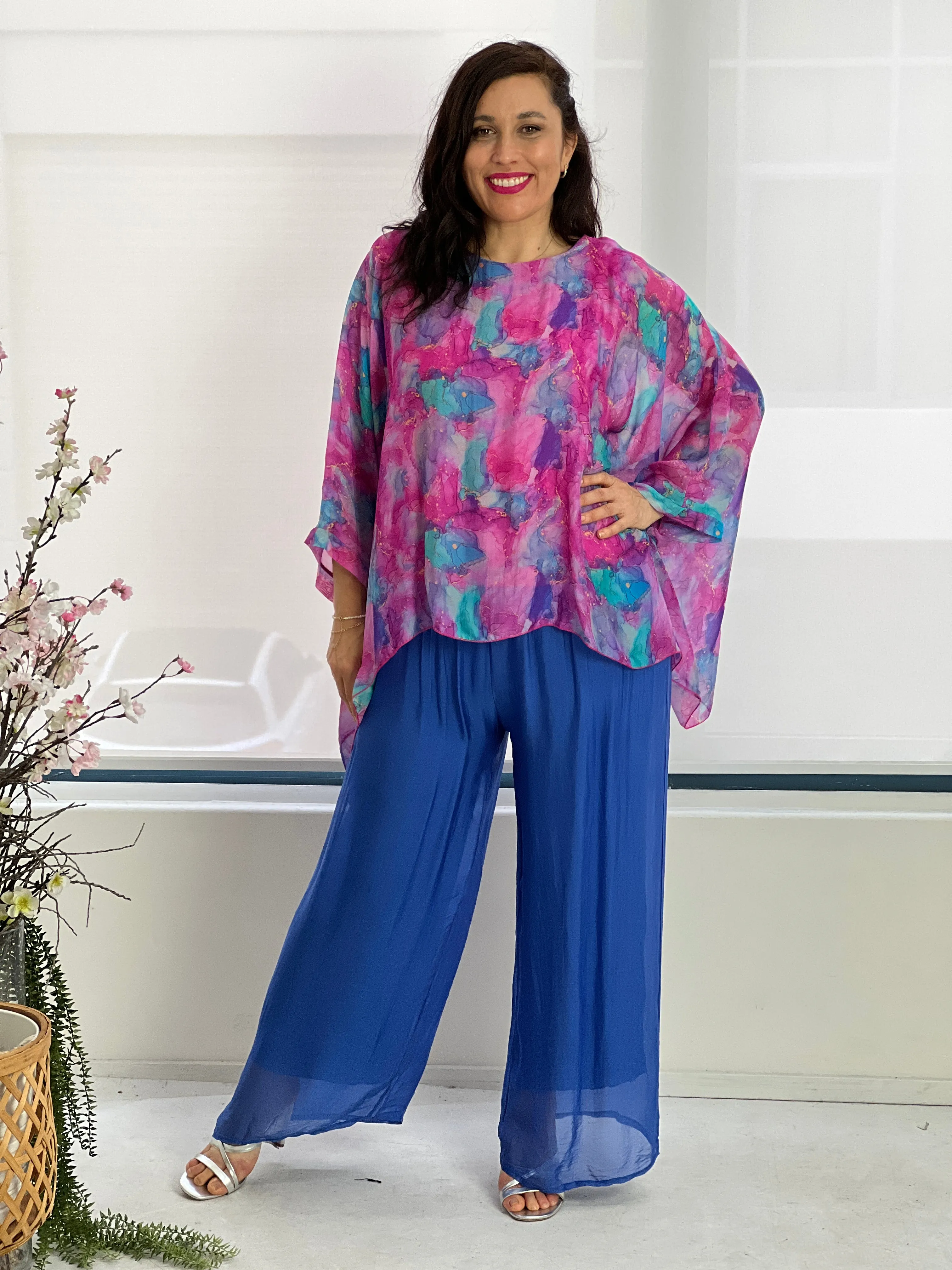 Brax Magenta Silk Top