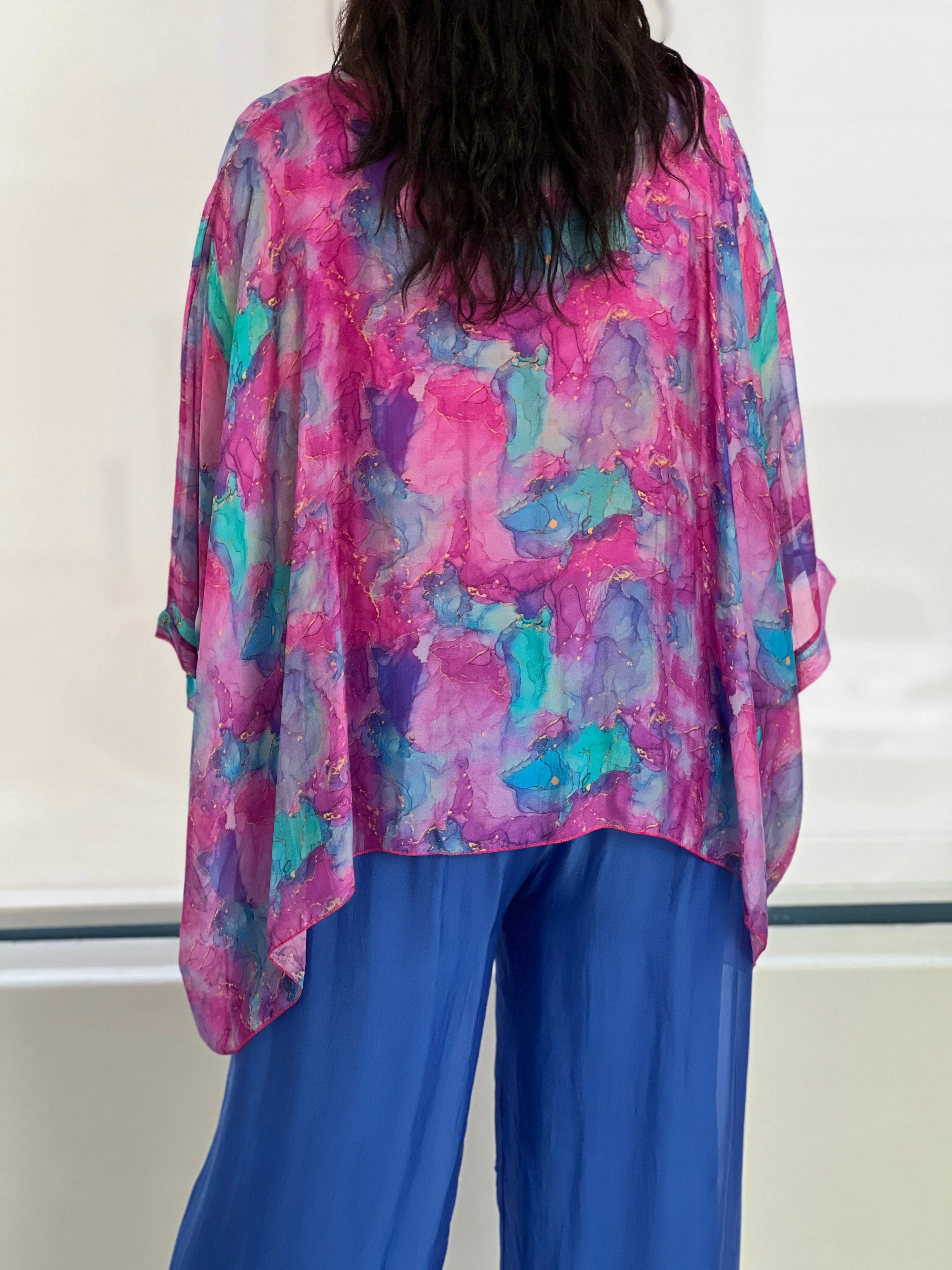 Brax Magenta Silk Top