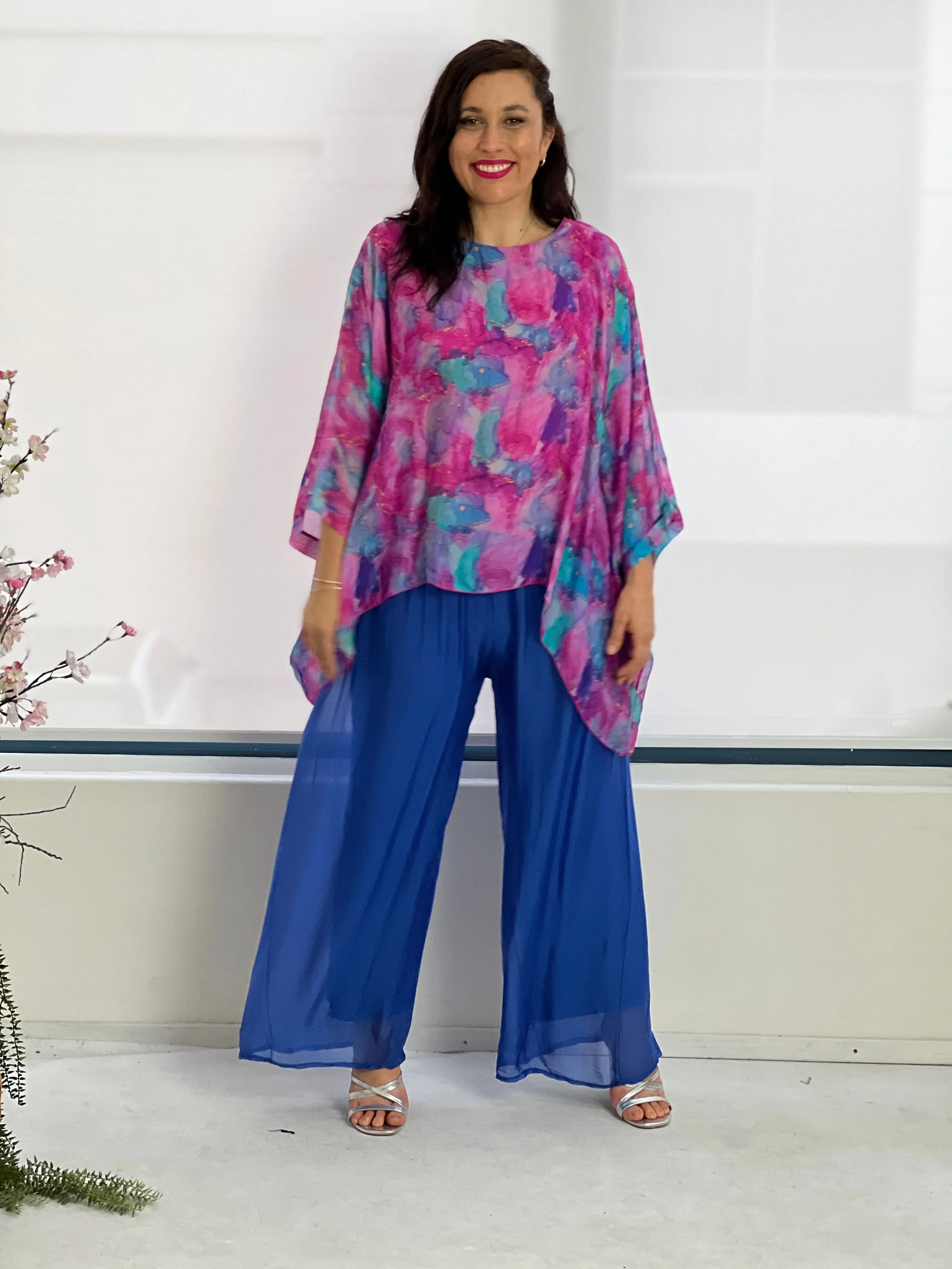 Brax Magenta Silk Top
