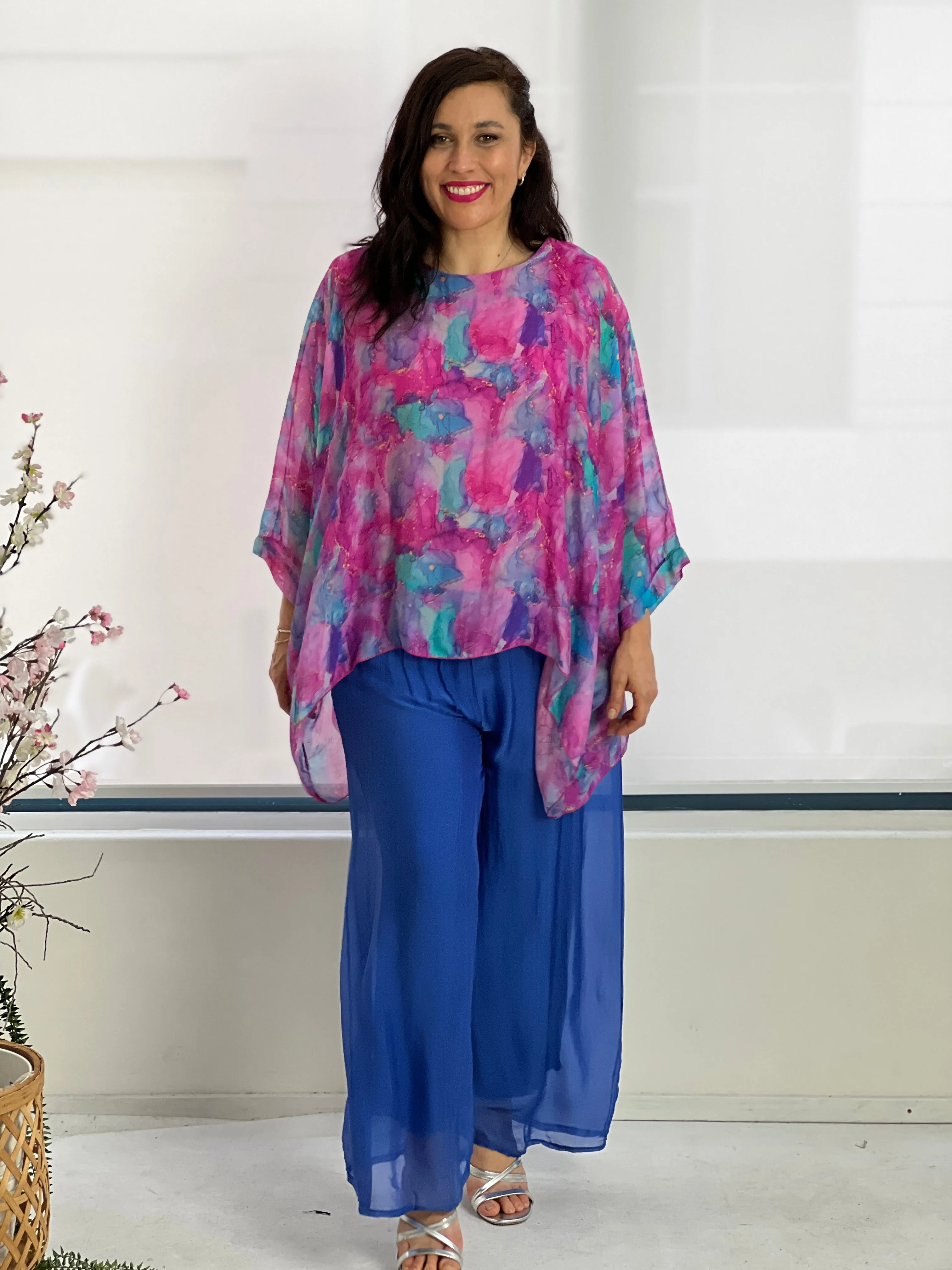 Brax Magenta Silk Top