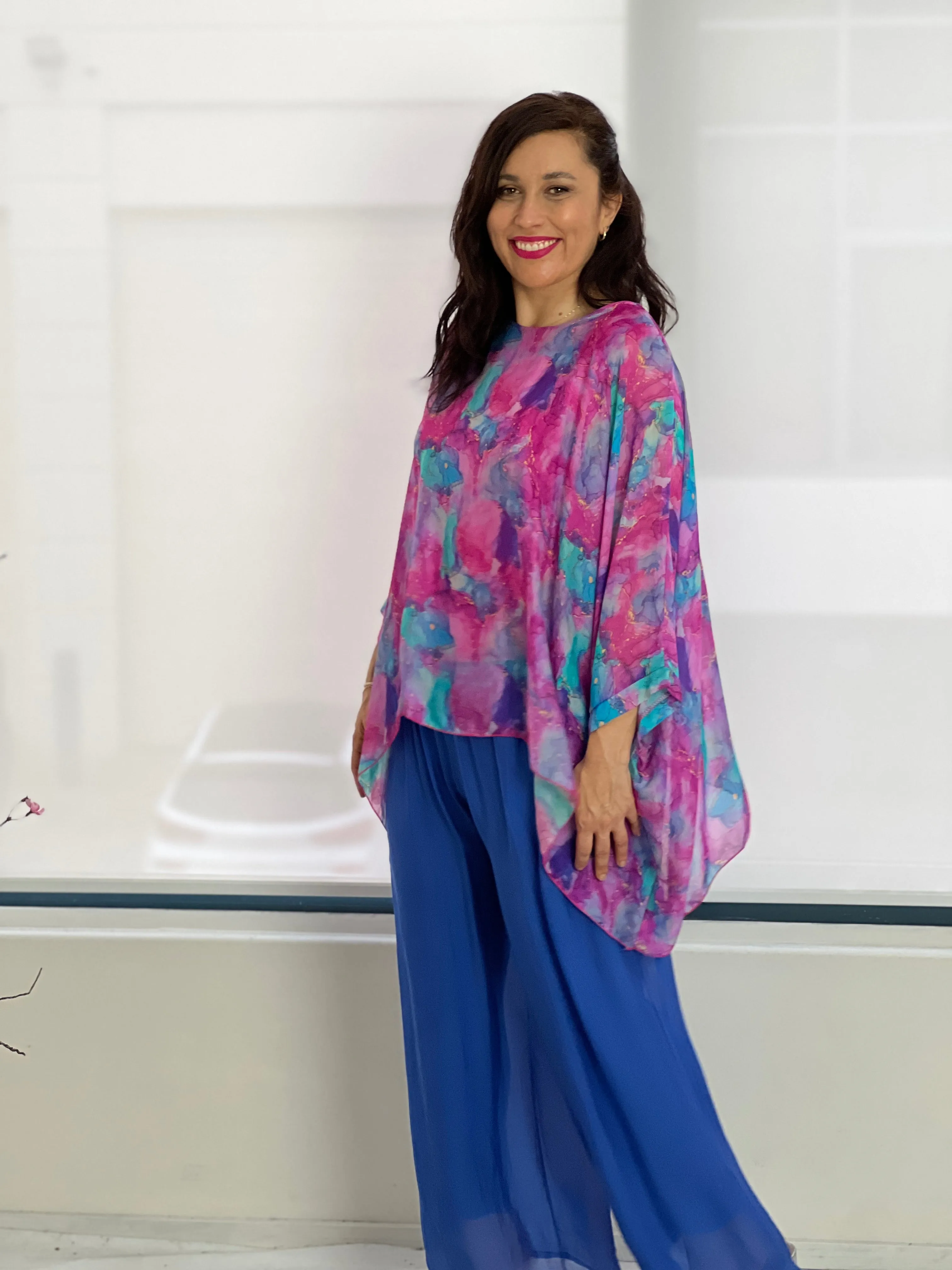 Brax Magenta Silk Top