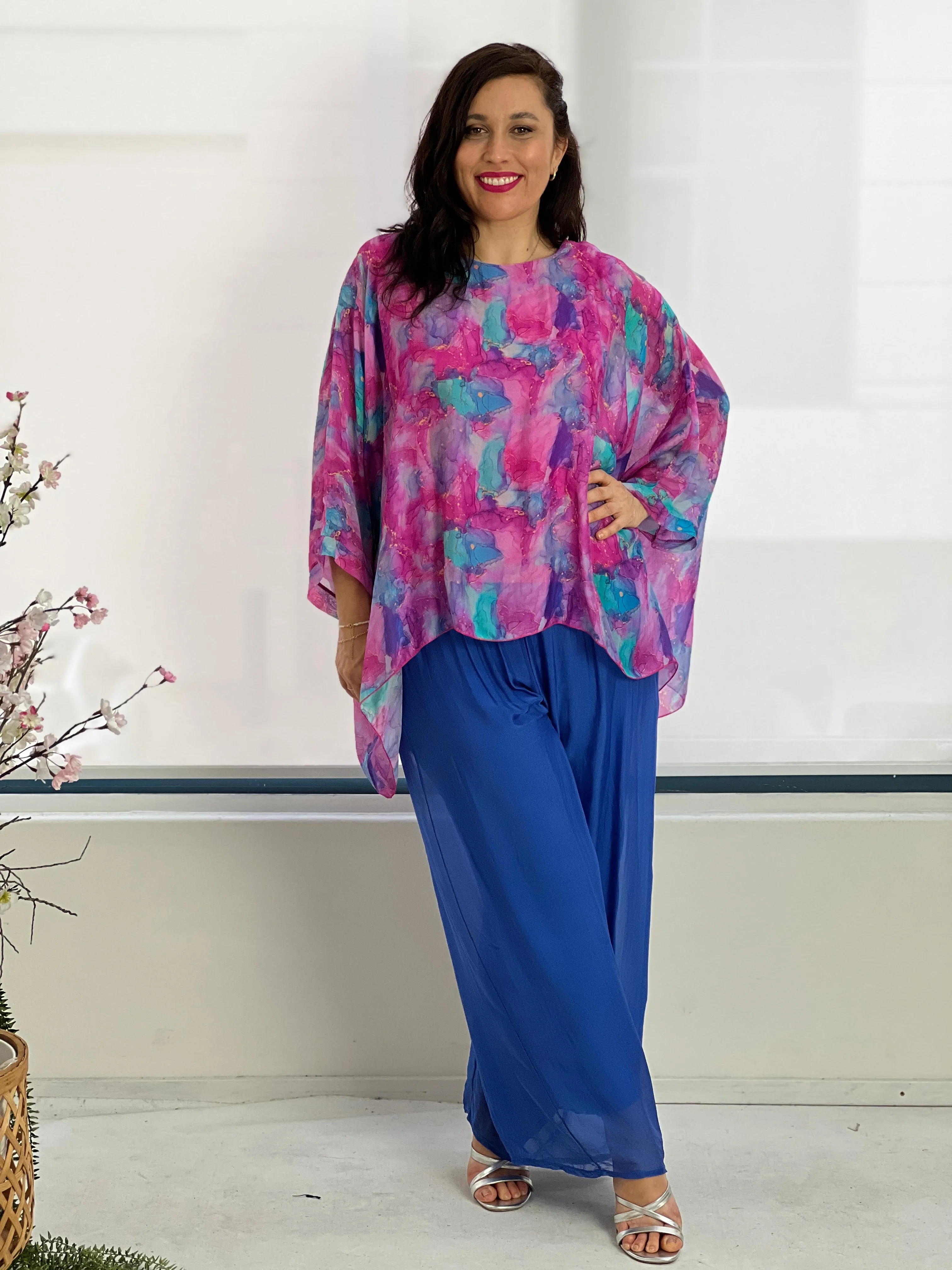 Brax Magenta Silk Top