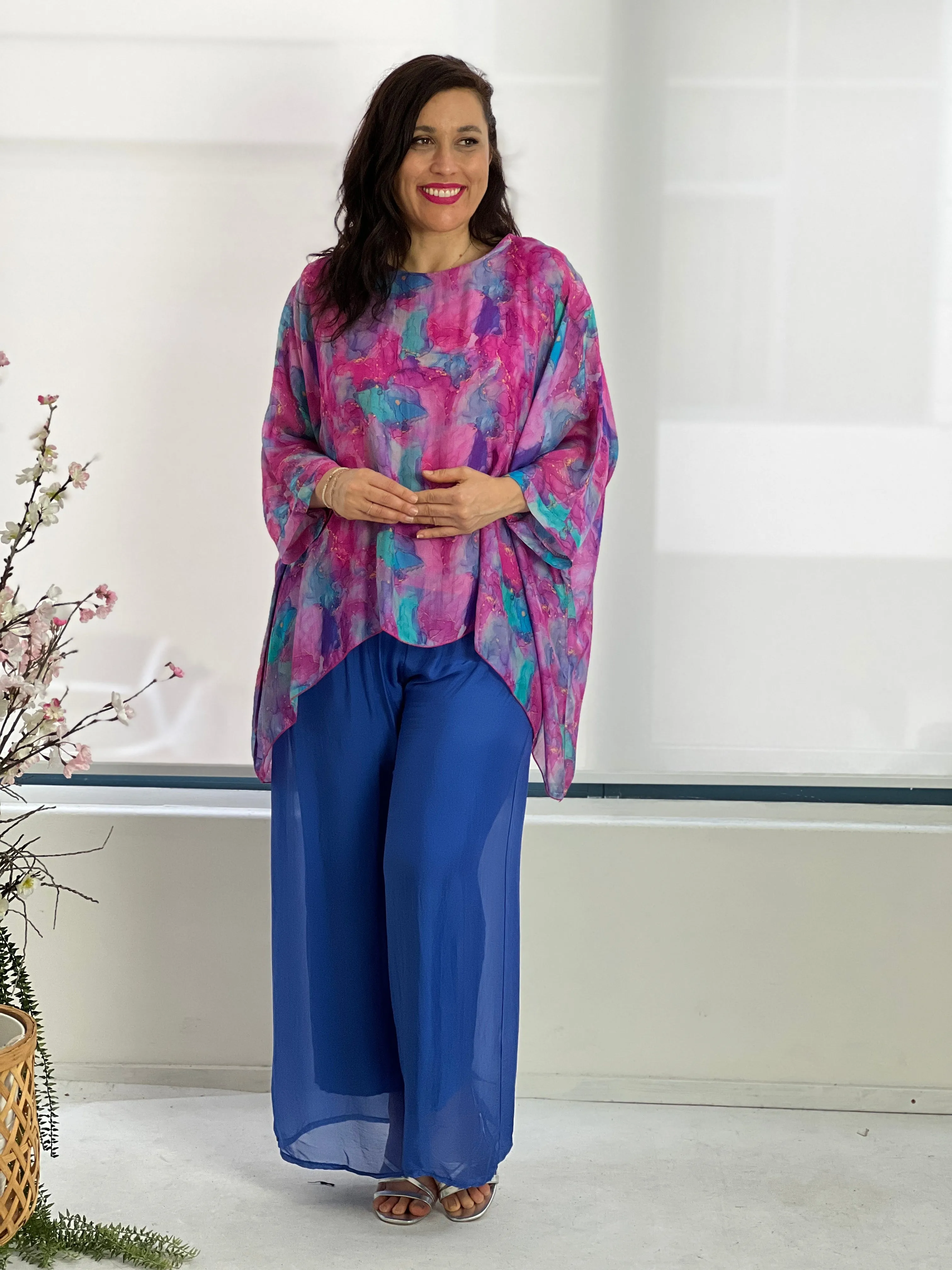 Brax Magenta Silk Top