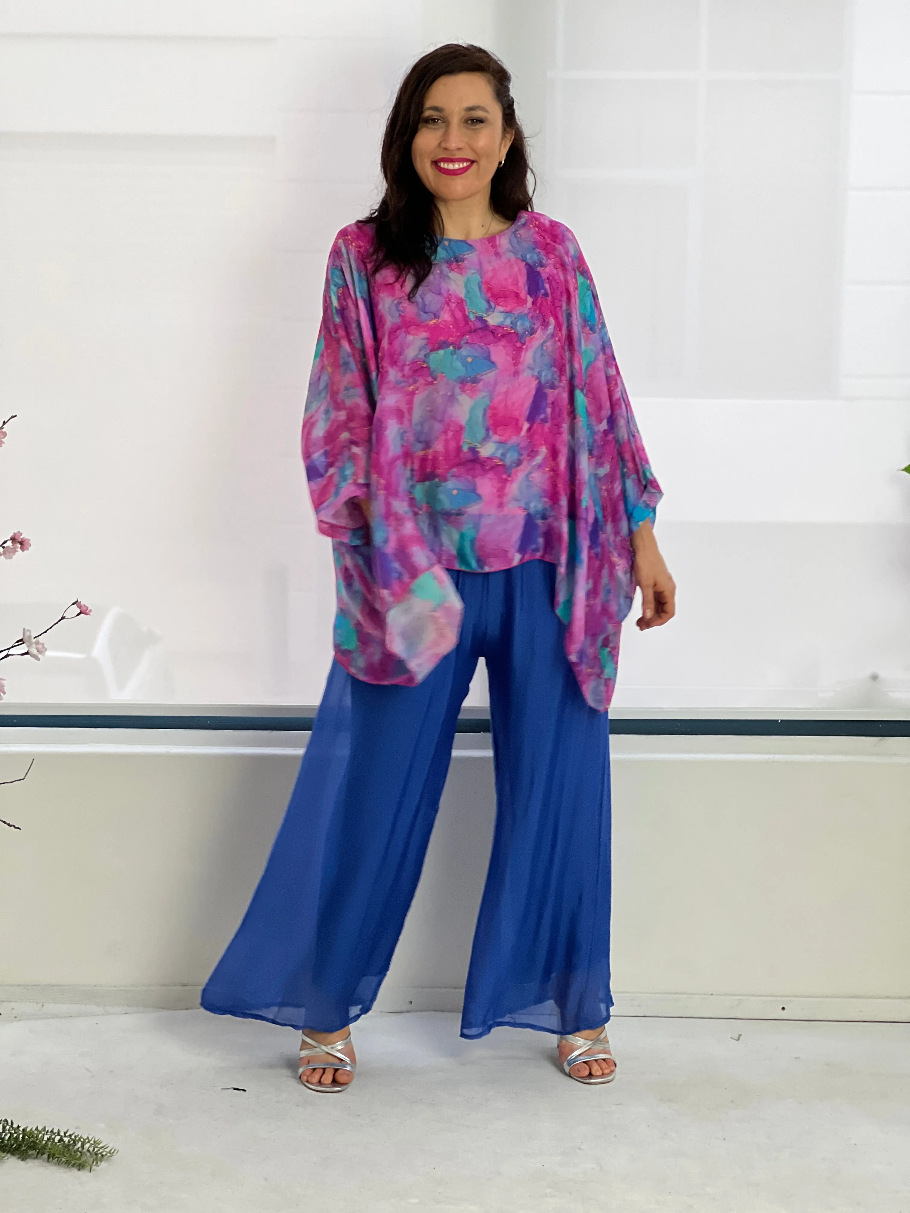 Brax Magenta Silk Top