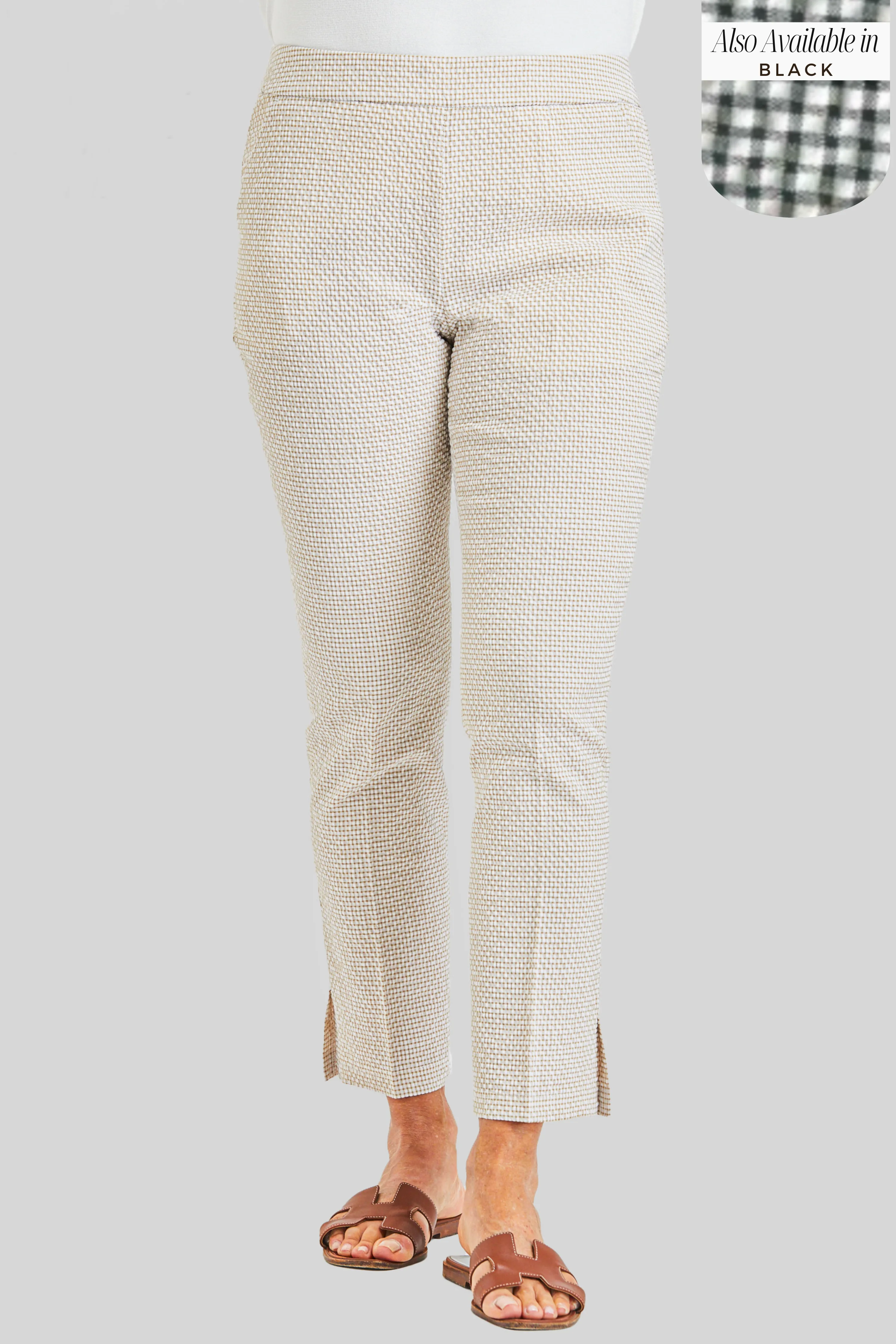 Brie Crop Pull On - Nantucket Check