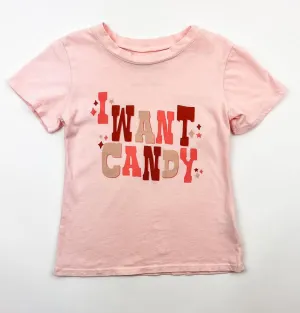 Brokedown Clothing Kid's I Want Candy Tee - Peachy Pink