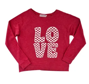 Brokedown Clothing Women's Love Checkered Sweatshirt