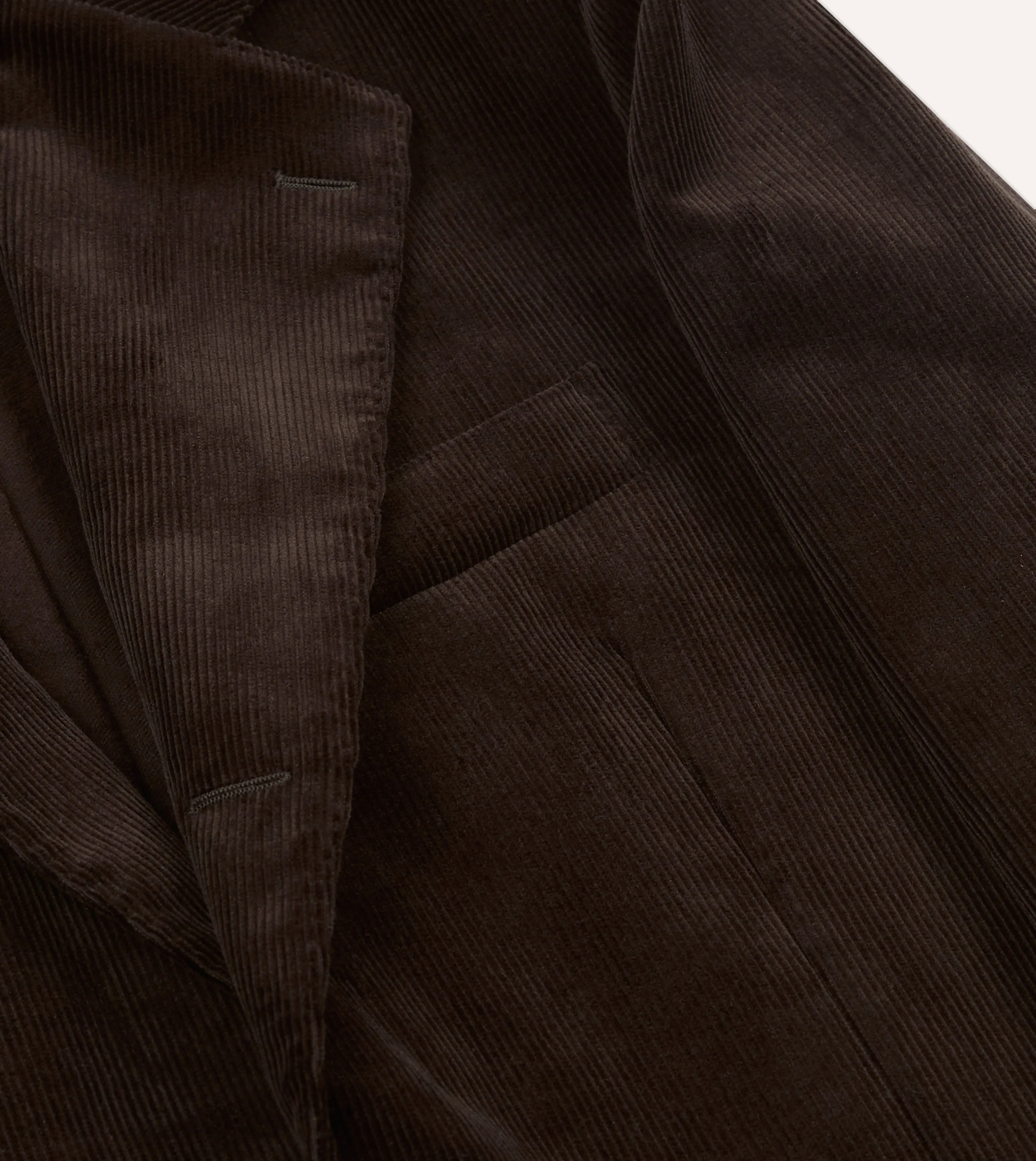 Brown Mid-Wale Cotton Corduroy Tailored Jacket