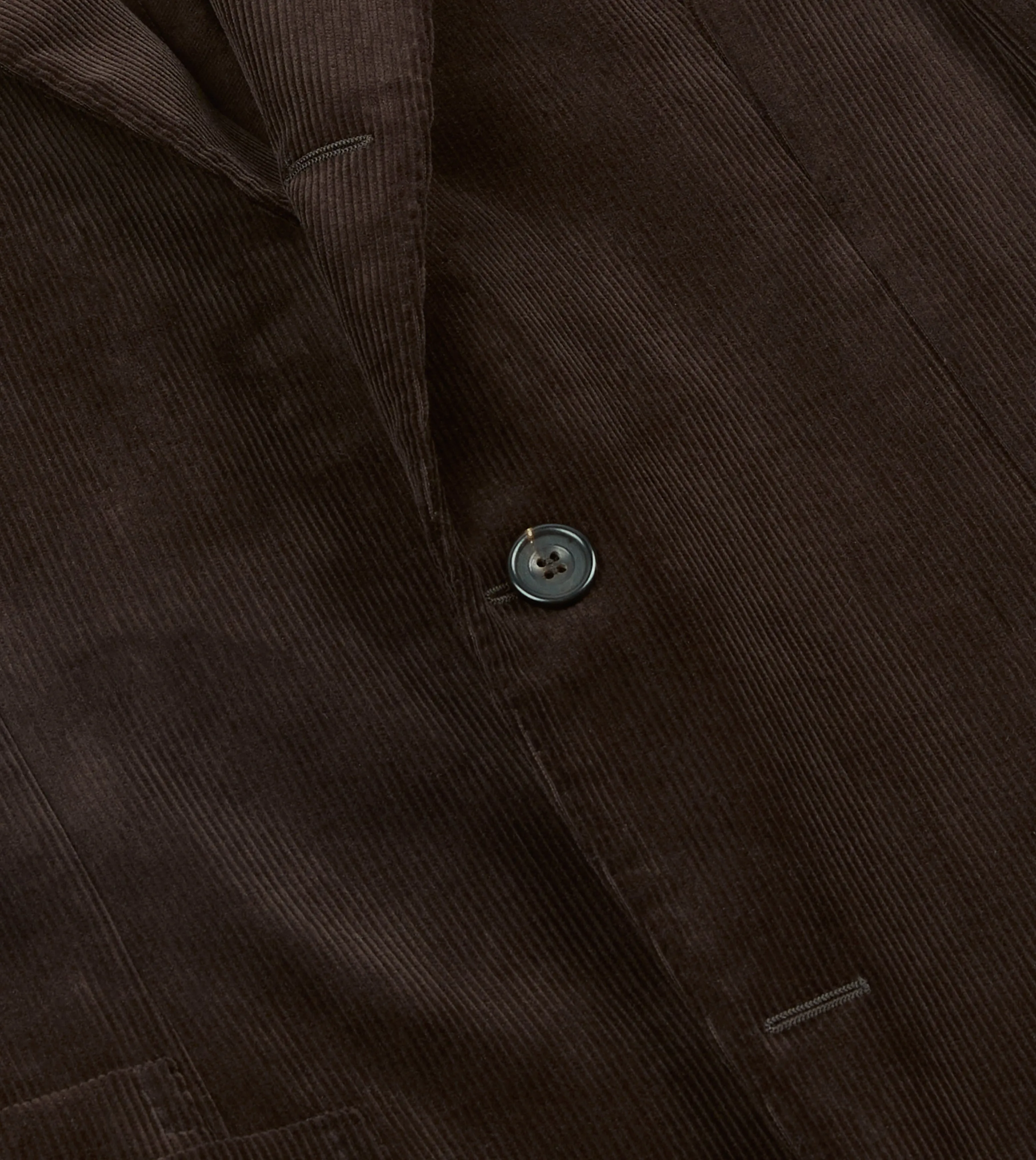 Brown Mid-Wale Cotton Corduroy Tailored Jacket