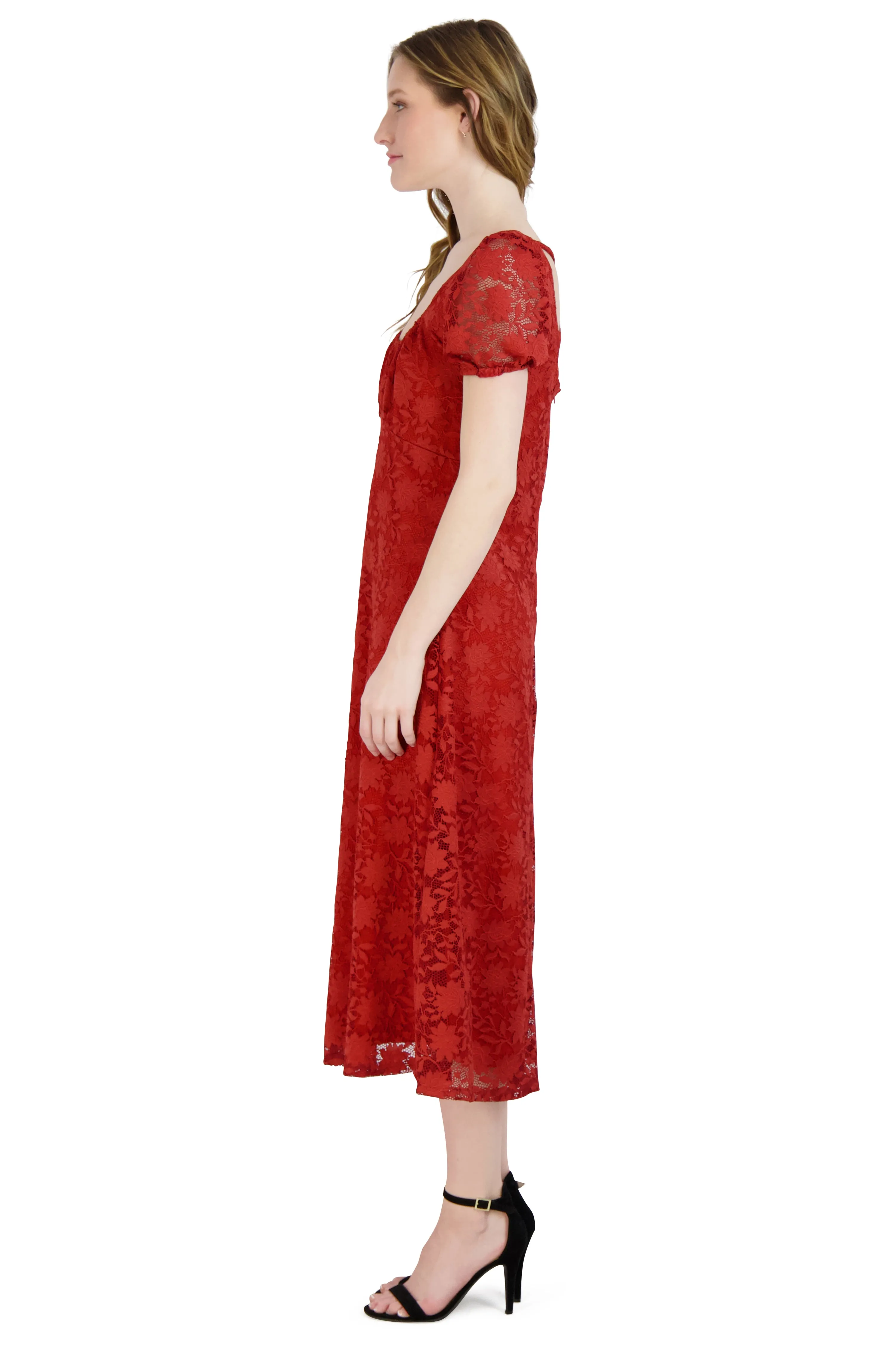 Bubble Sleeve Maxi Dress