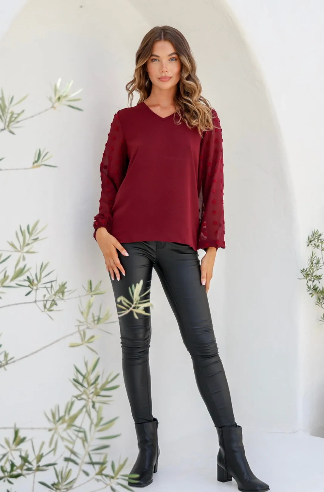 Burgundy Bobble Sleeve