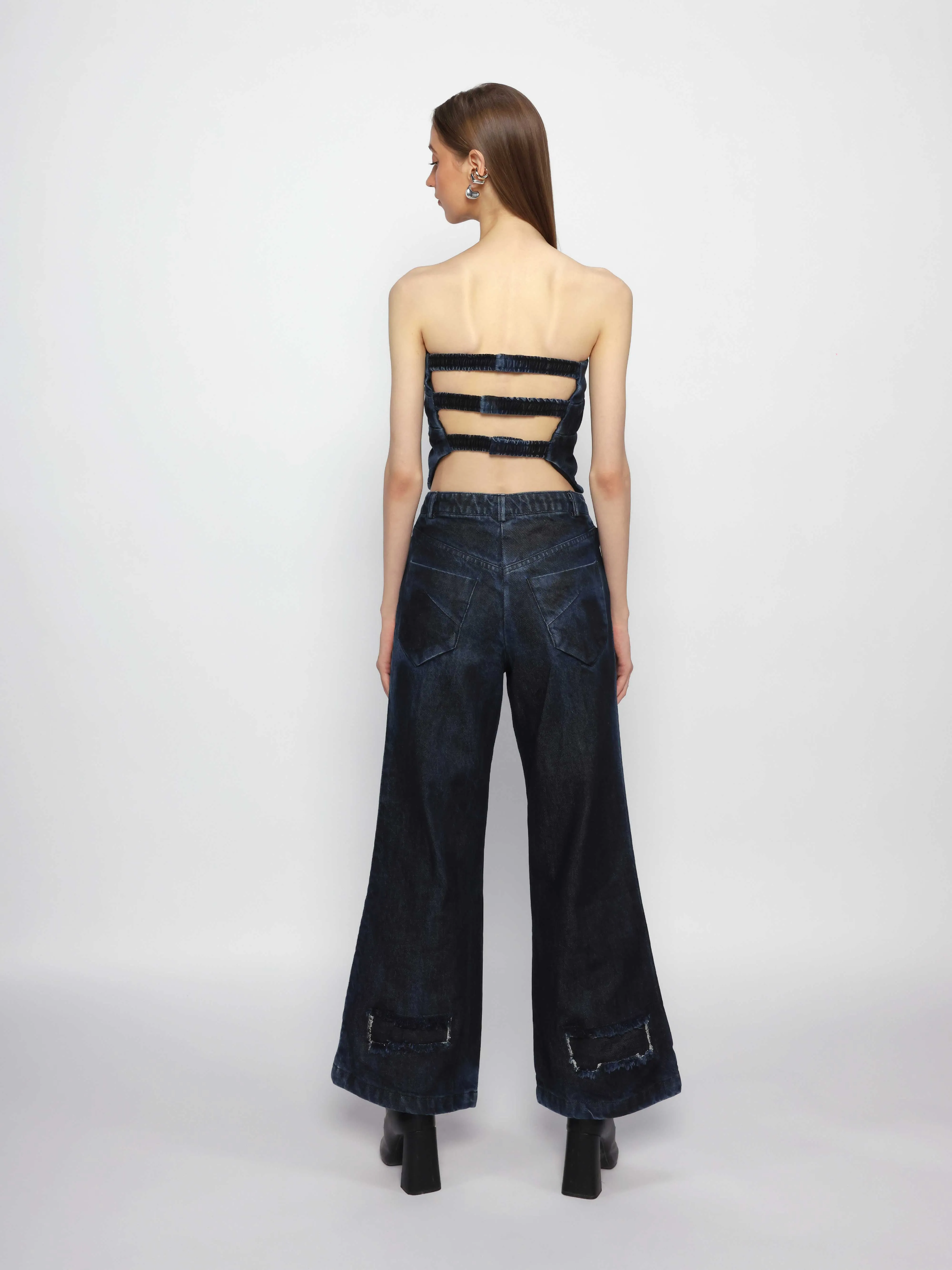 Butterfly Drape Denim Top