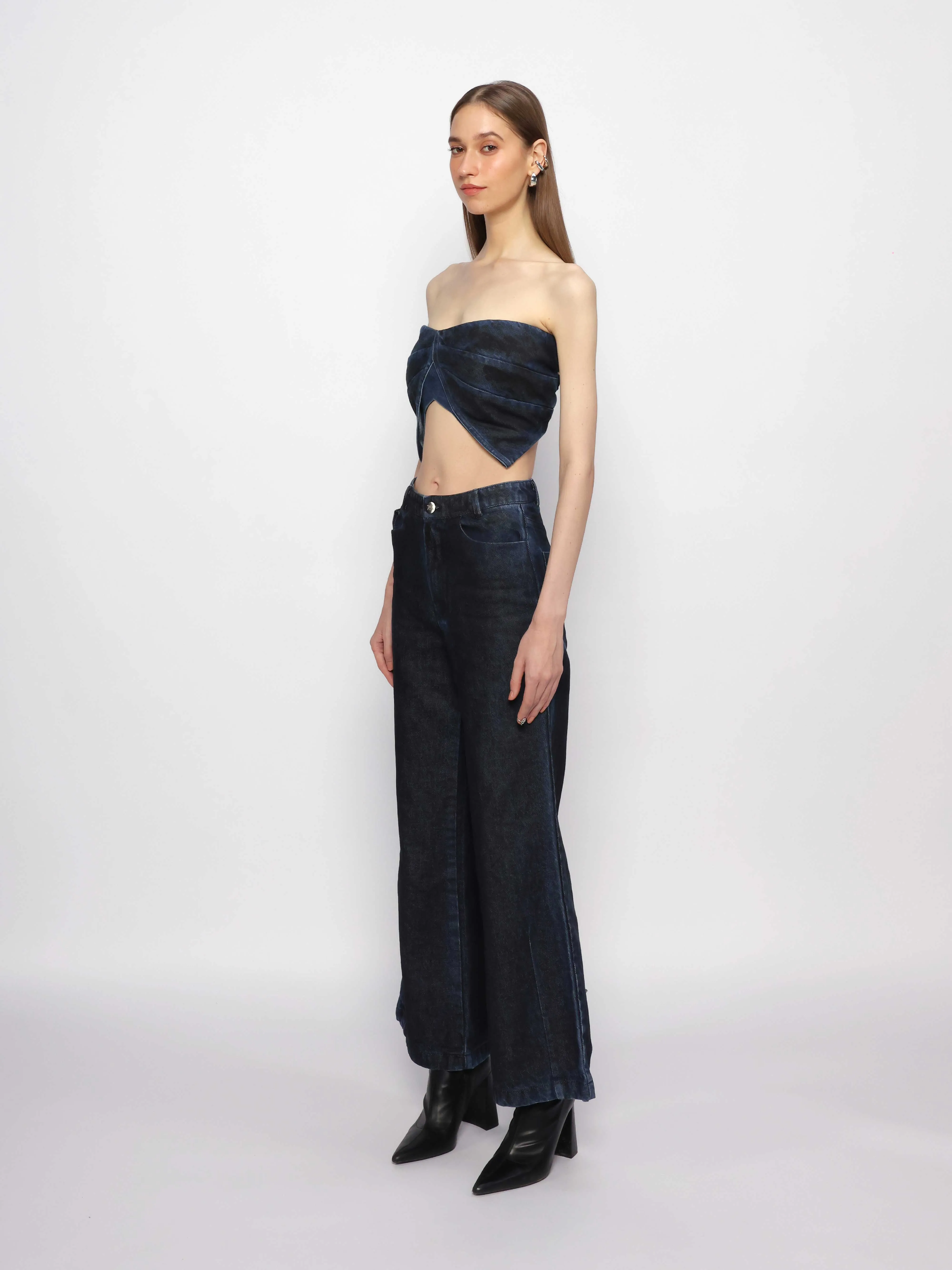 Butterfly Drape Denim Top