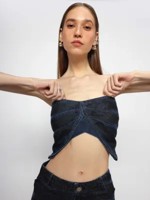 Butterfly Drape Denim Top