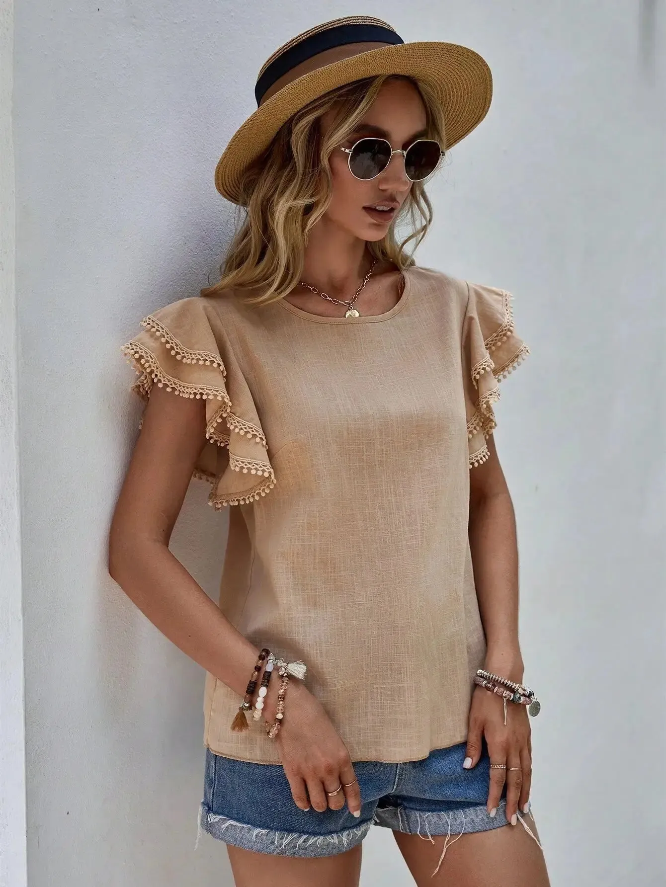 Camillia - Feminine Blouse with Ruffle Sleeves