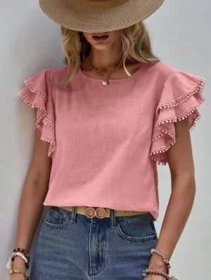 Camillia - Feminine Blouse with Ruffle Sleeves