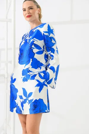 Caroline Kilkenny Merry Blue/White Floral Print Shift Dress