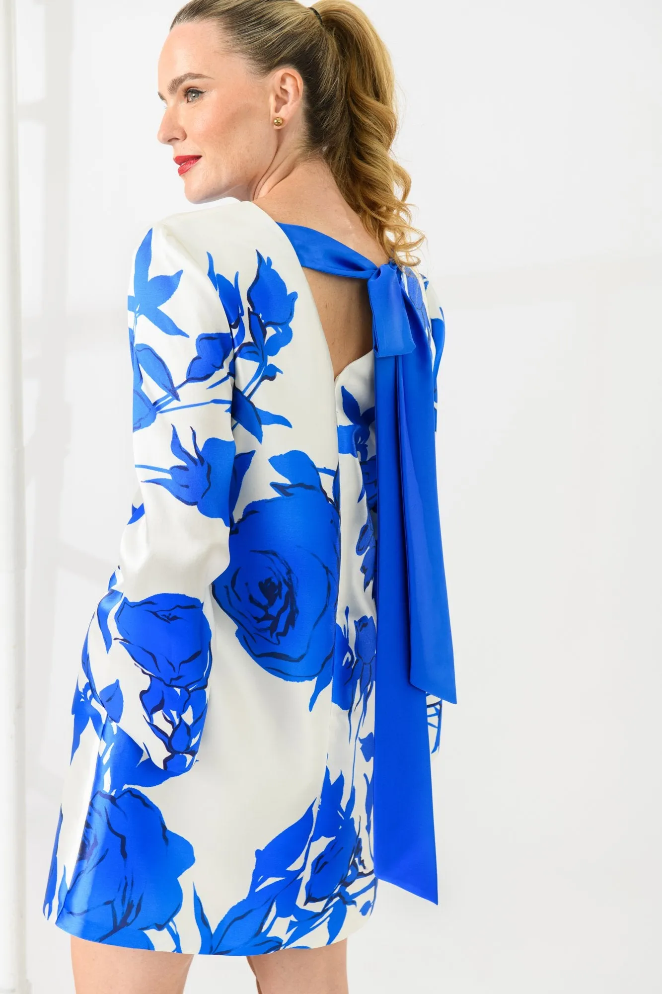 Caroline Kilkenny Merry Blue/White Floral Print Shift Dress
