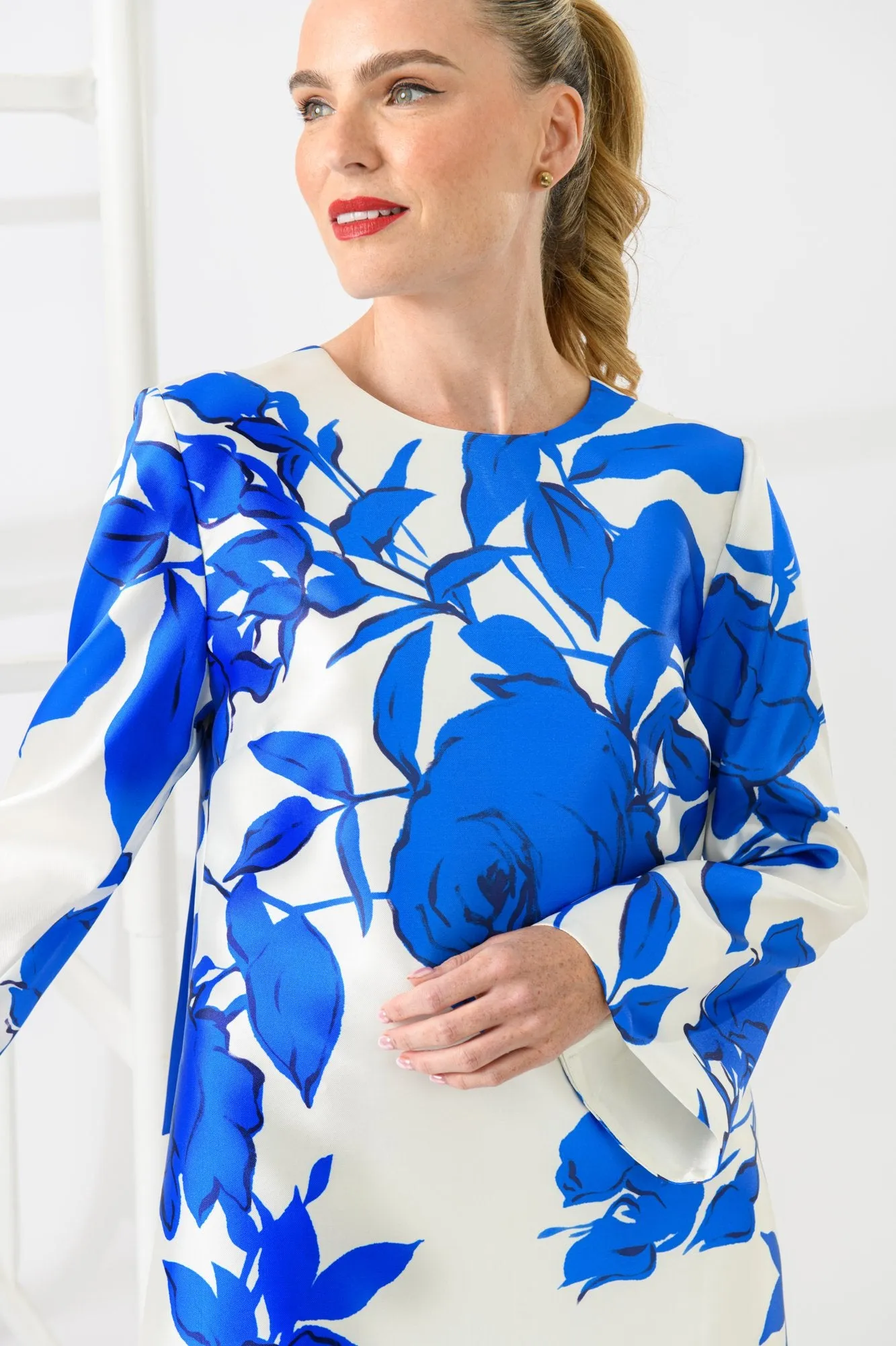 Caroline Kilkenny Merry Blue/White Floral Print Shift Dress