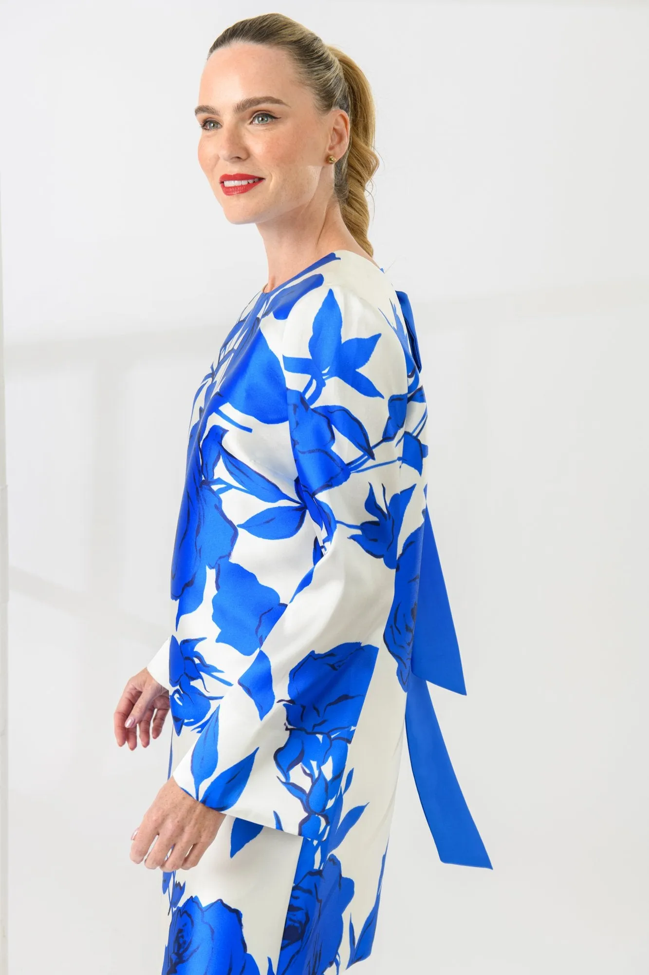 Caroline Kilkenny Merry Blue/White Floral Print Shift Dress