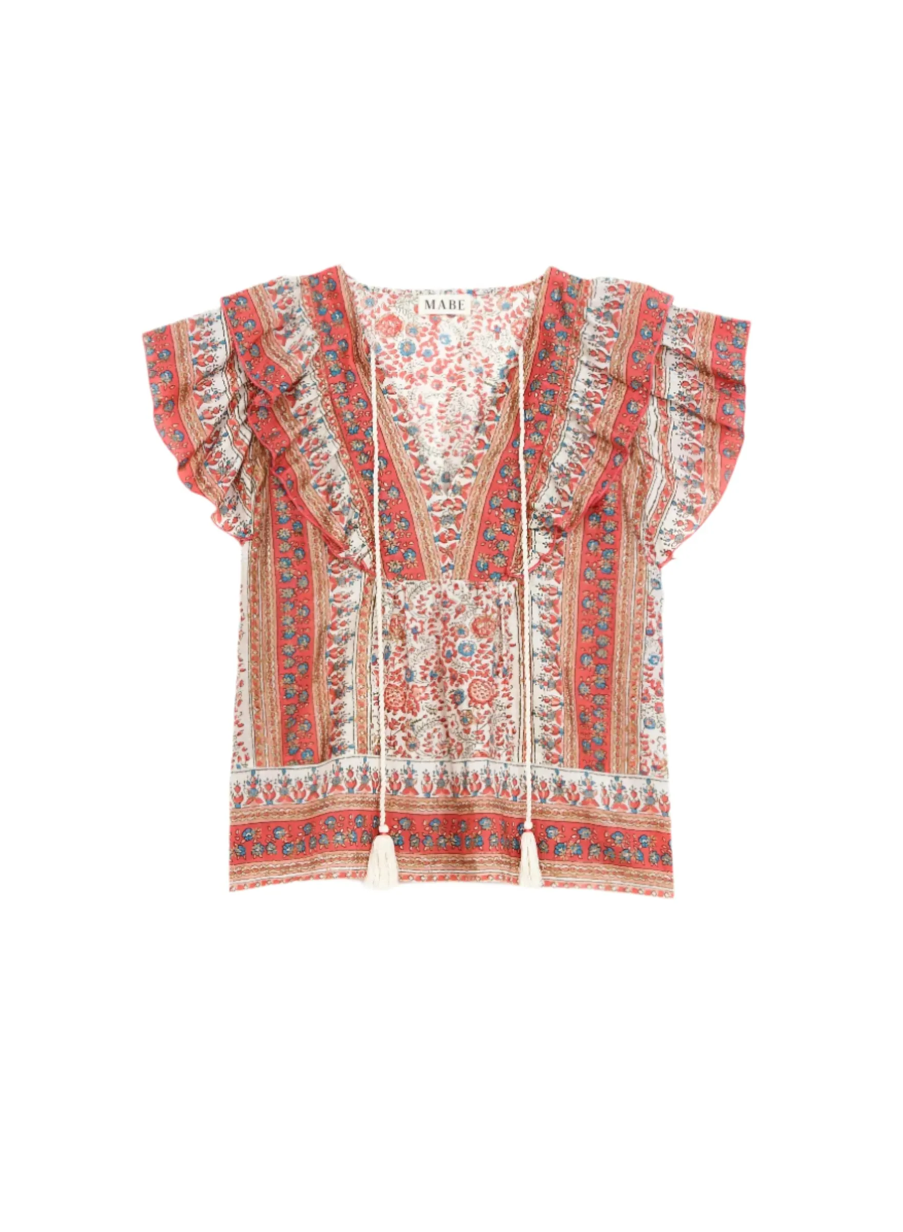 Cass Frill Top - Coral
