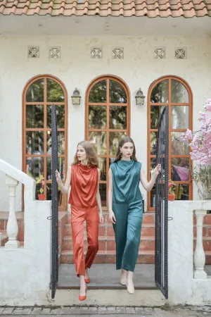 CECIL TOP IN EMERALD GREEN