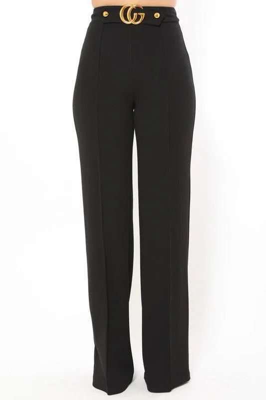 CG Buckle and Button Detail Pants