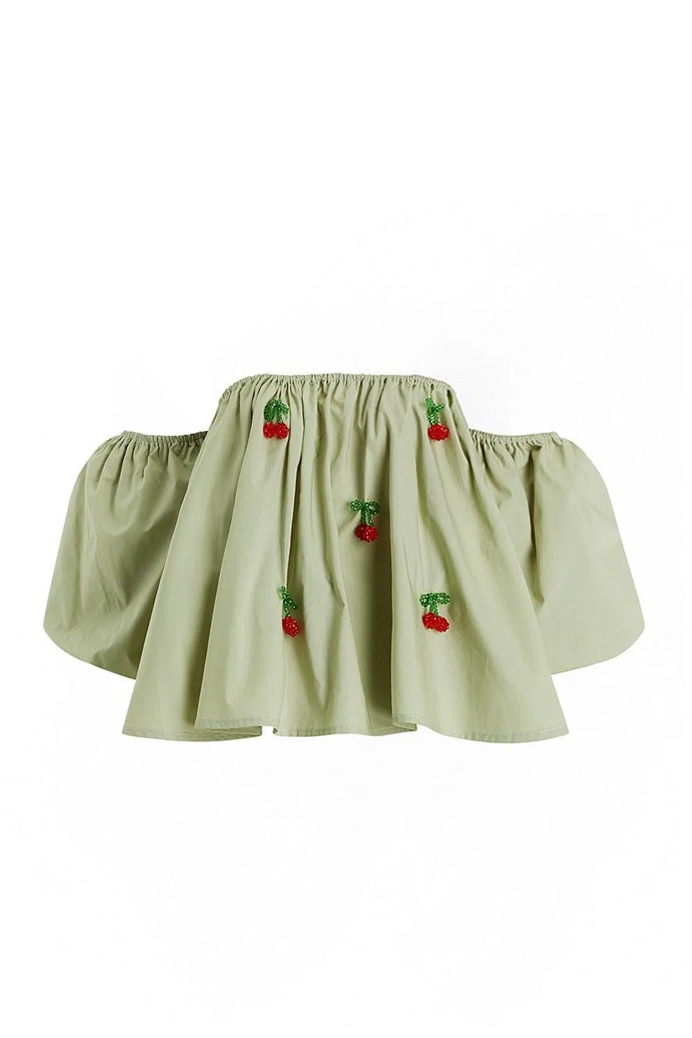 Cherry Off The Shoulder Top