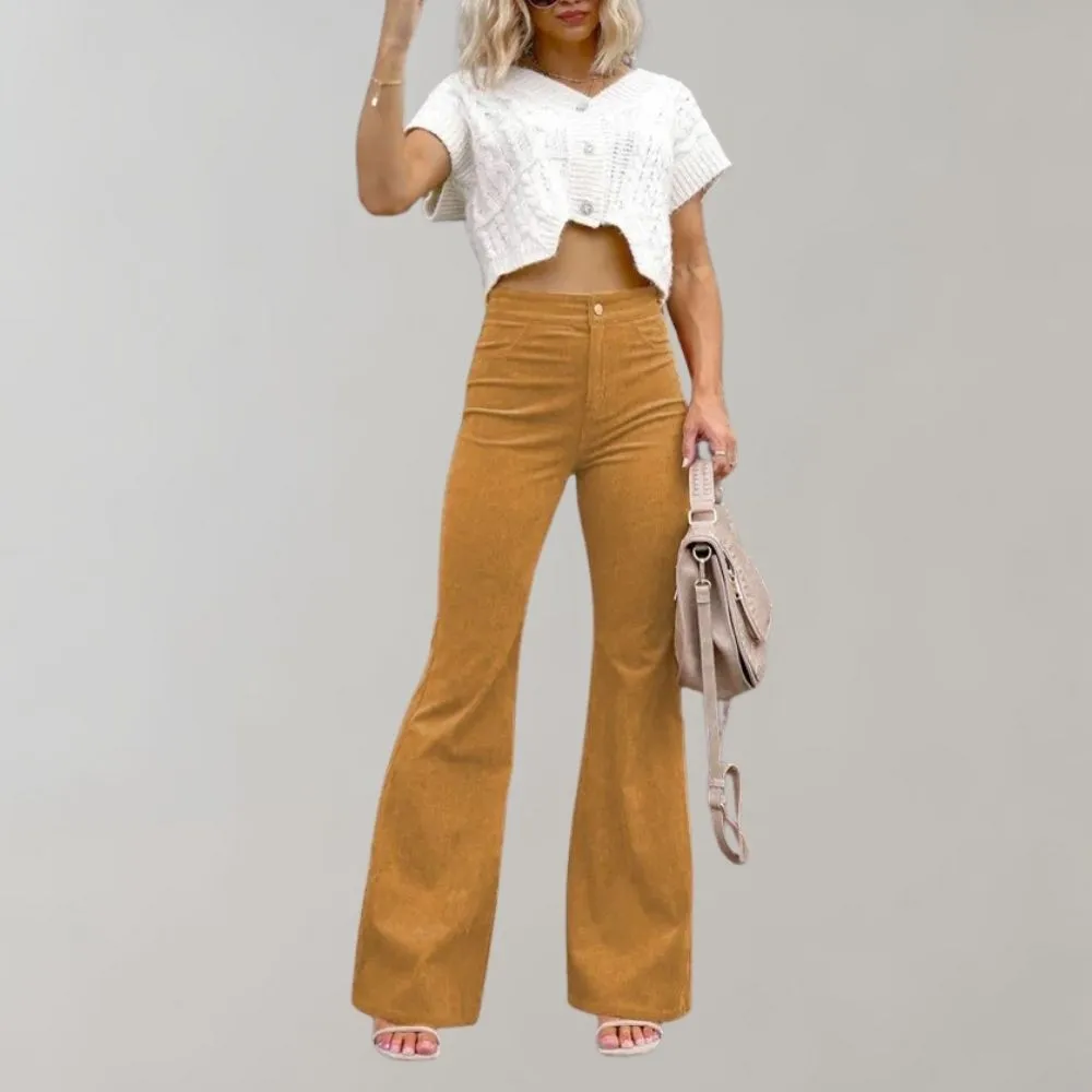 Chic Flared Corduroy Pants