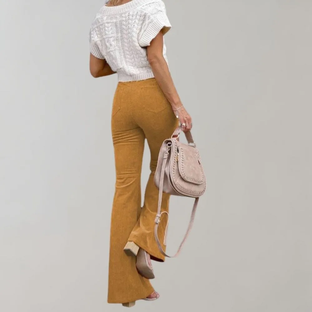 Chic Flared Corduroy Pants