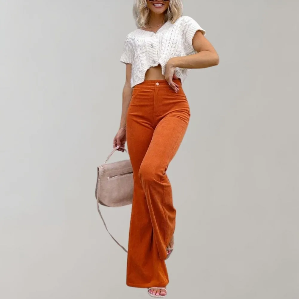 Chic Flared Corduroy Pants