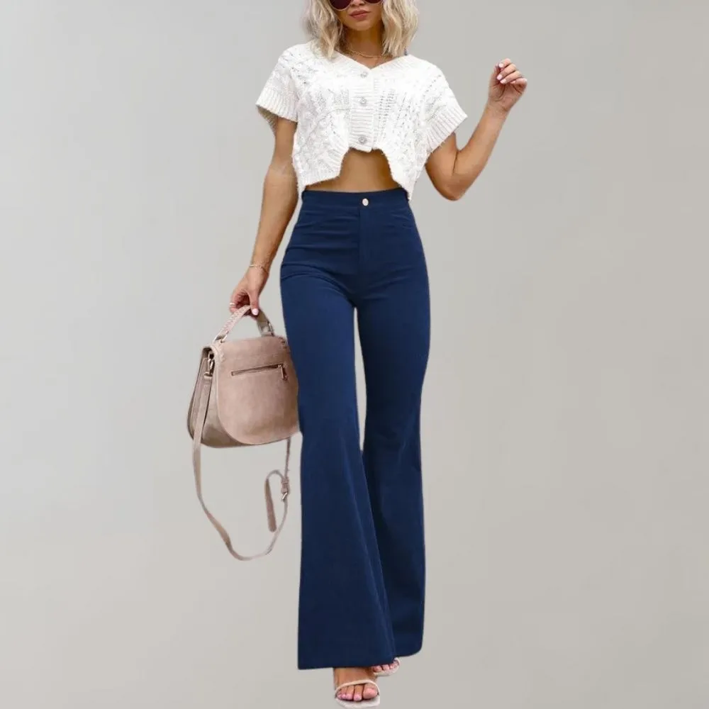 Chic Flared Corduroy Pants