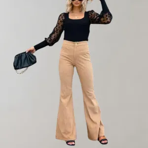 Chic Flared Corduroy Pants