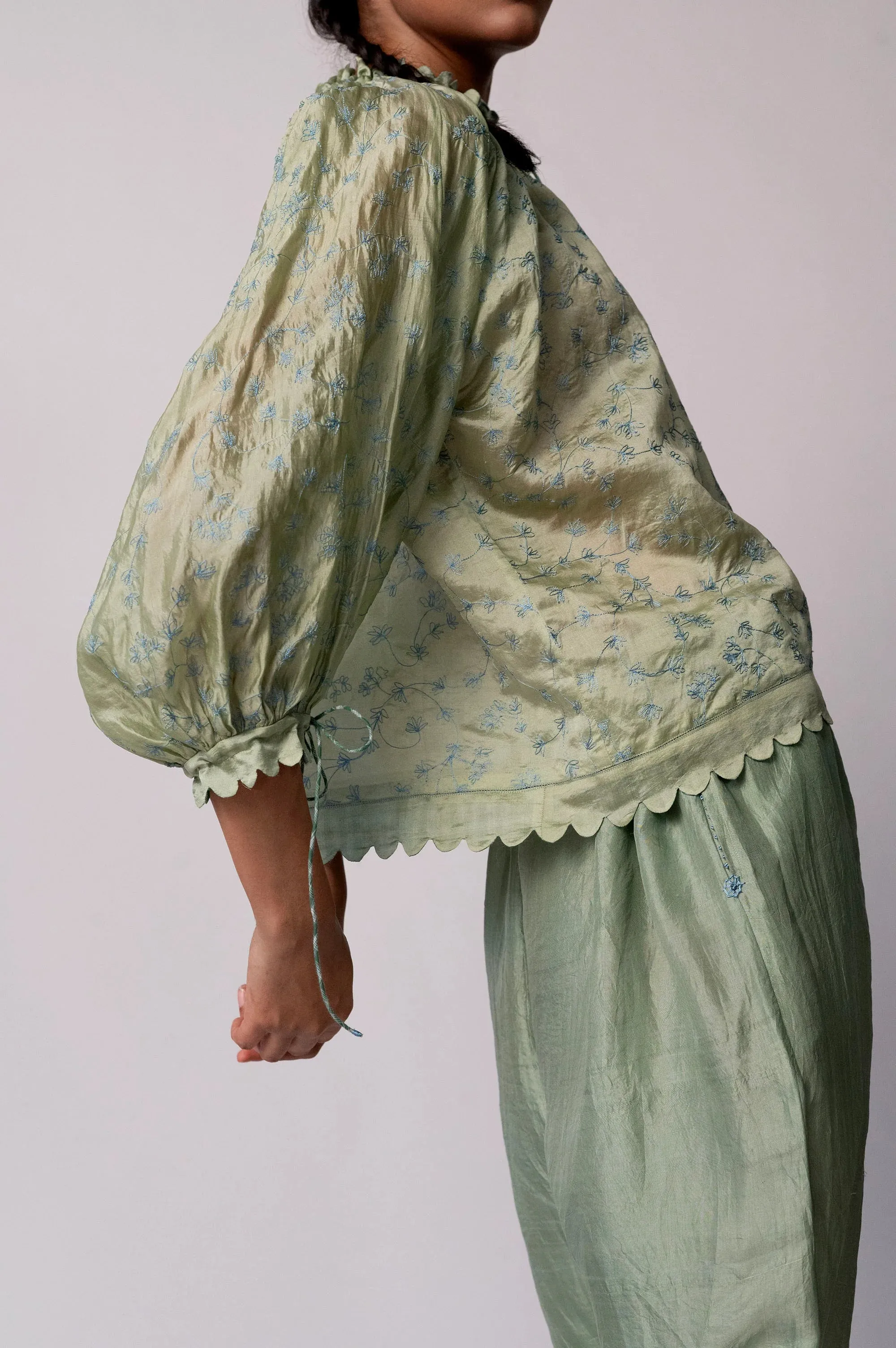 Chinar | Silk-Organza Top