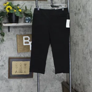 Christopher and Banks Womens Cropped Stretch Pull On Pants Black 4
