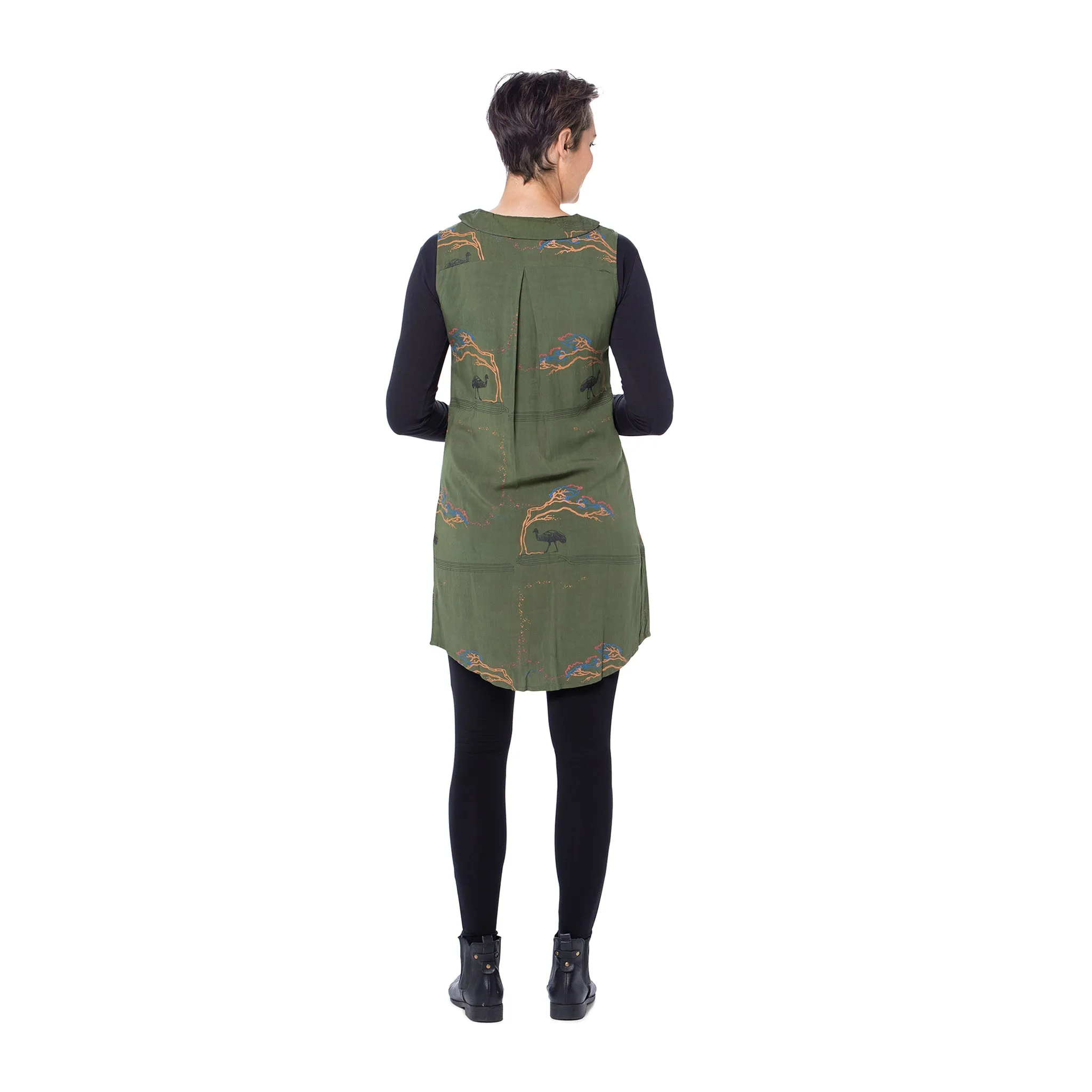 Collared Shift Dress - Woven bamboo