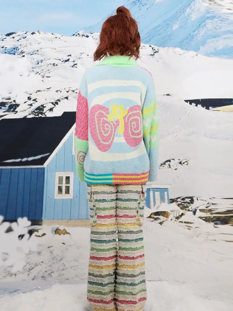 Color Blocking Peplum Cardigan【s0000011143】