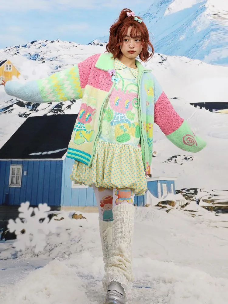 Color Blocking Peplum Cardigan【s0000011143】