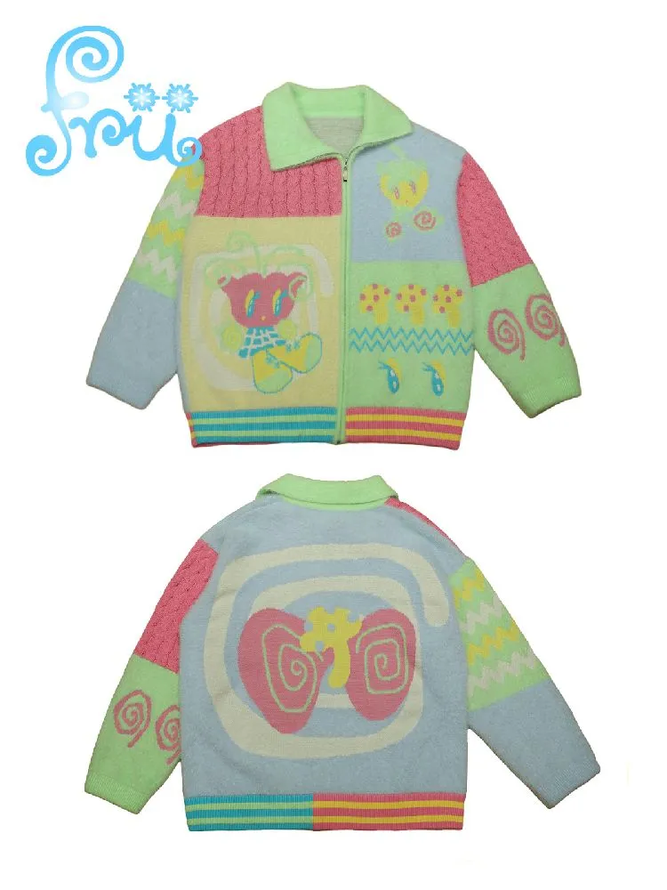 Color Blocking Peplum Cardigan【s0000011143】