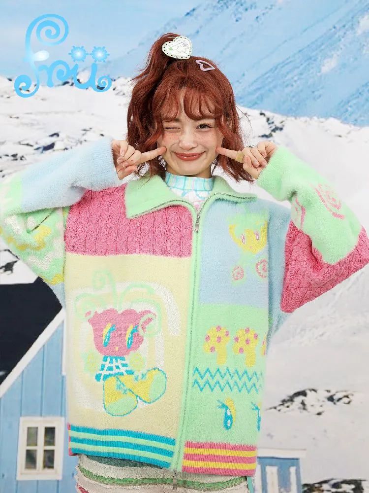 Color Blocking Peplum Cardigan【s0000011143】