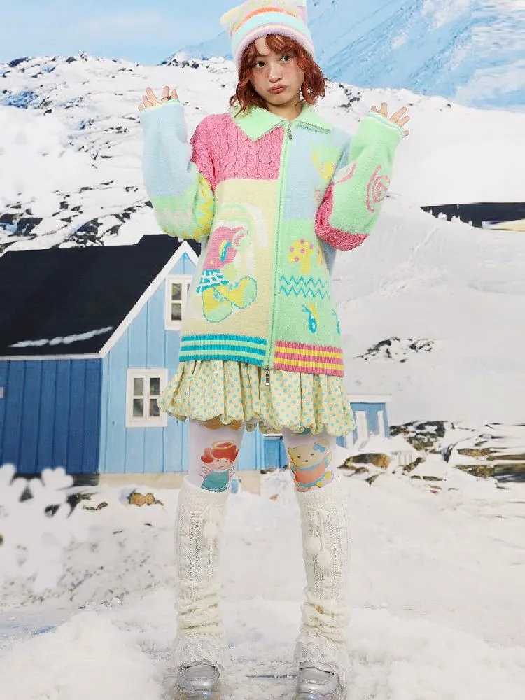 Color Blocking Peplum Cardigan【s0000011143】