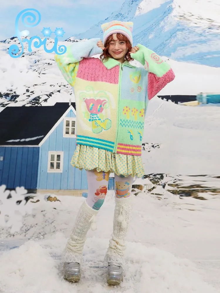 Color Blocking Peplum Cardigan【s0000011143】