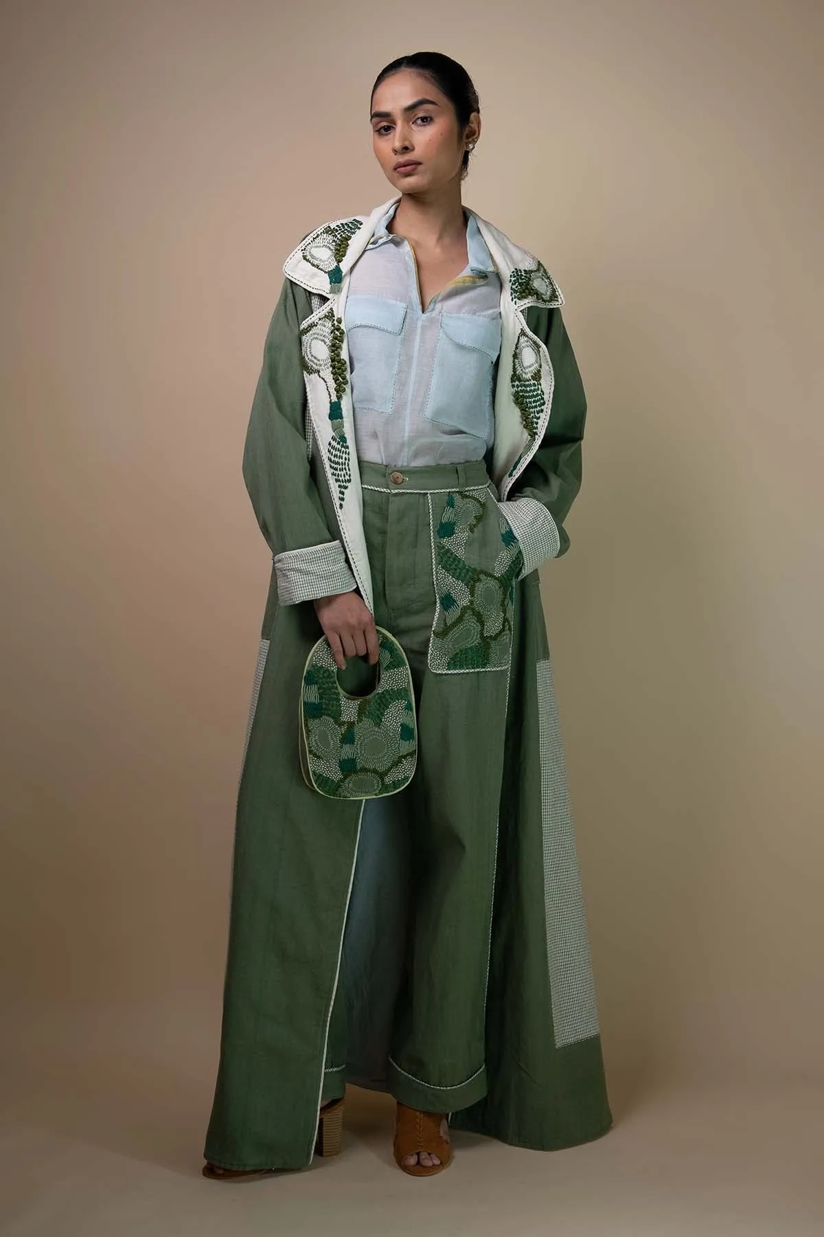 Colorblock Kala Cotton Trench