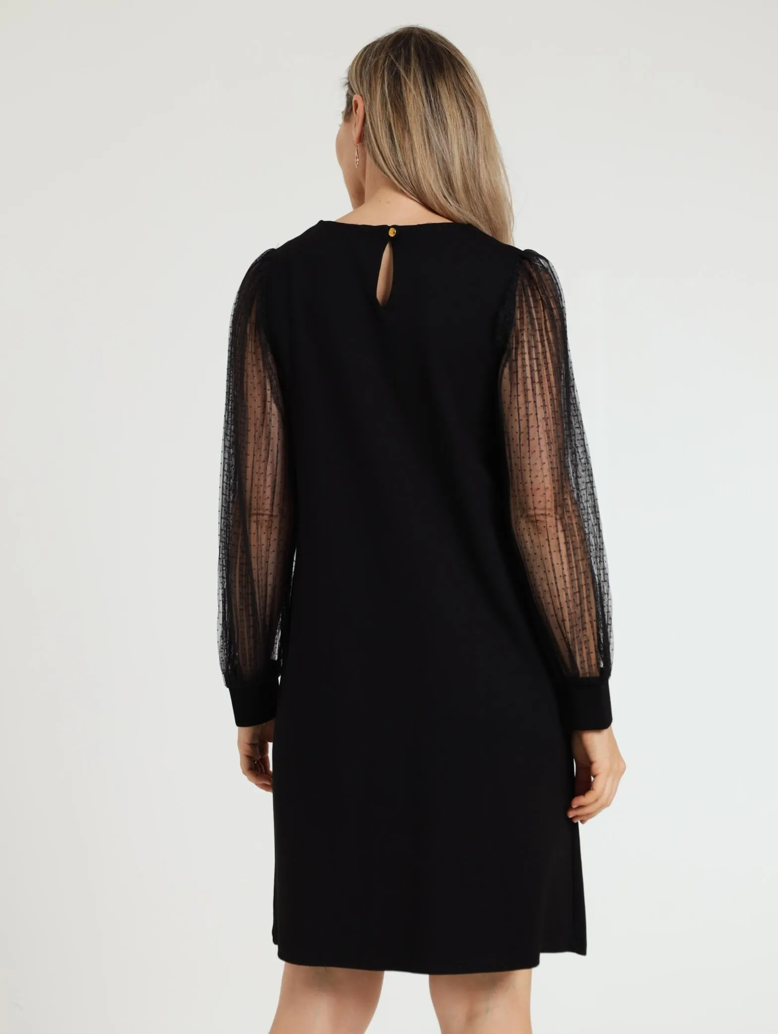 Combo Shift Dress - Black