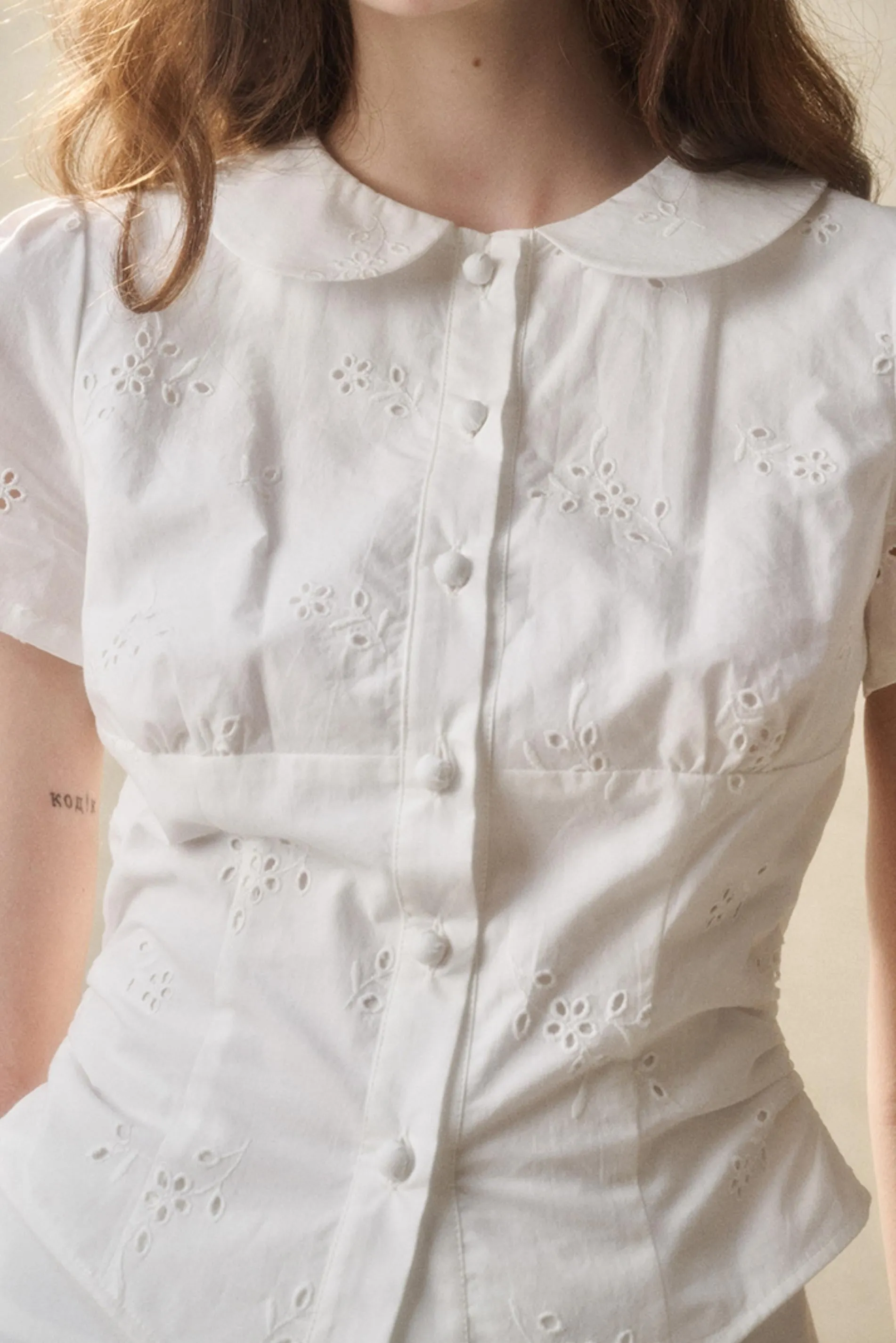 Cotton Lace Peplum Set-Up