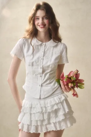 Cotton Lace Peplum Set-Up