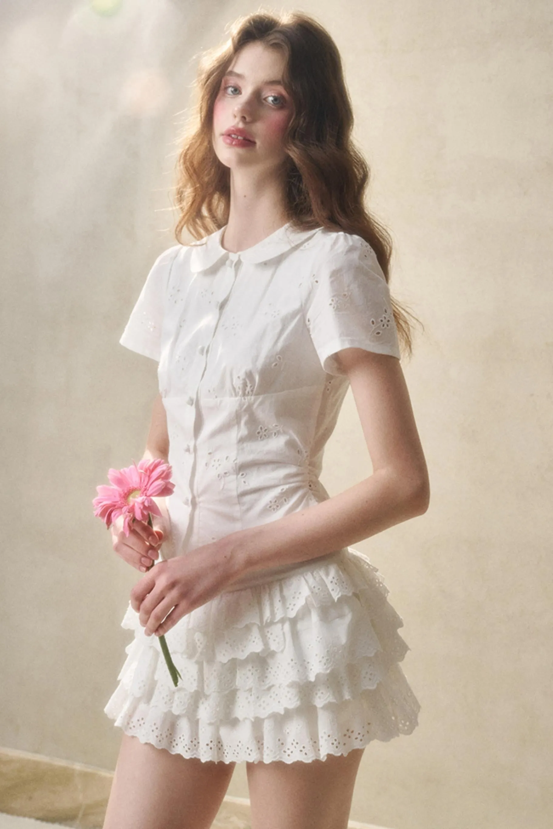 Cotton Lace Peplum Set-Up