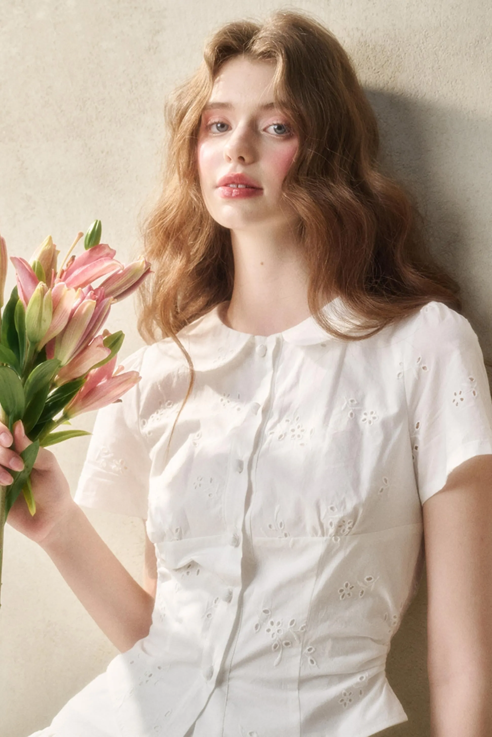 Cotton Lace Peplum Set-Up