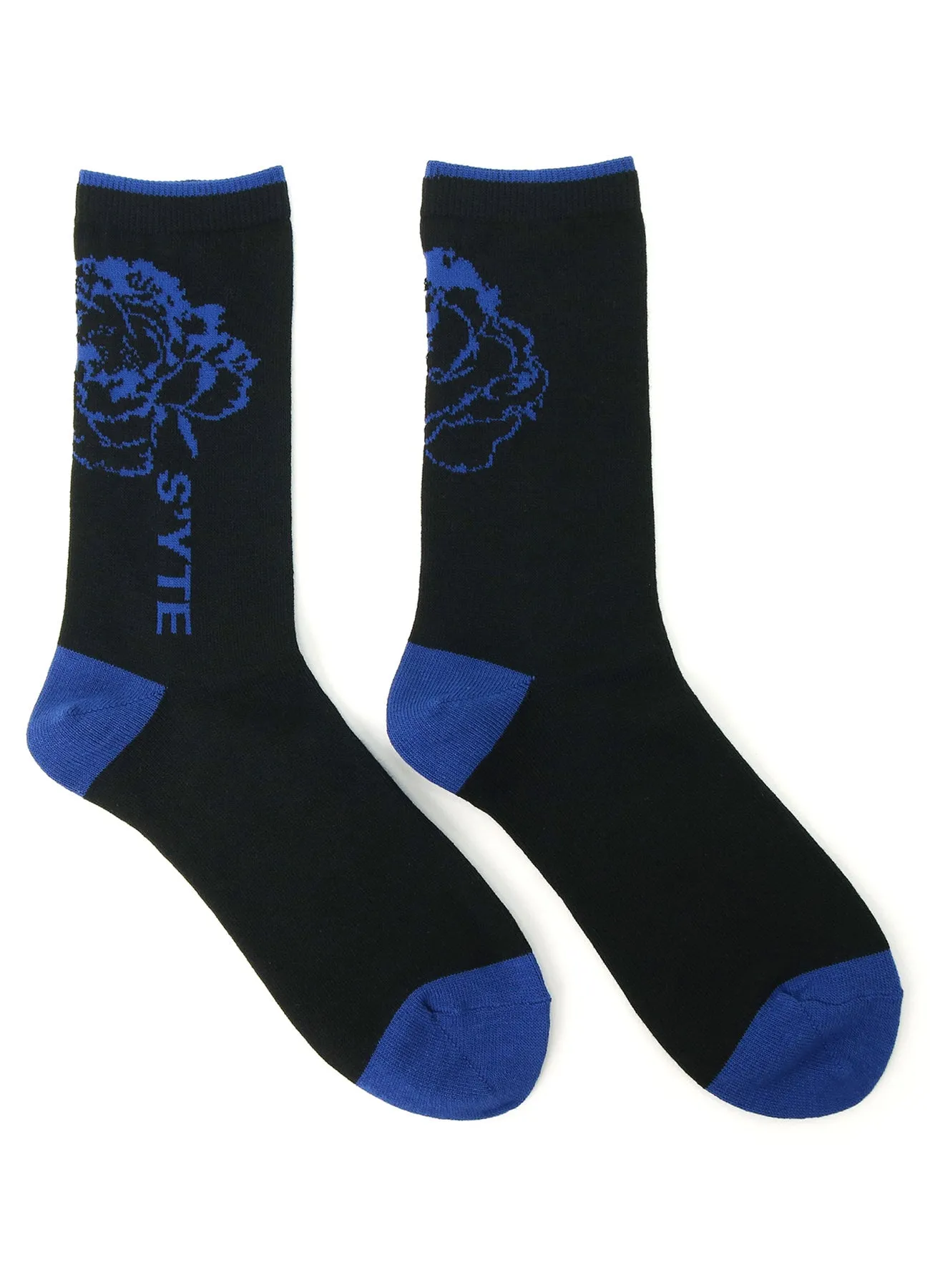 COTTON PLAIN STITCH FLORAL SOCKS