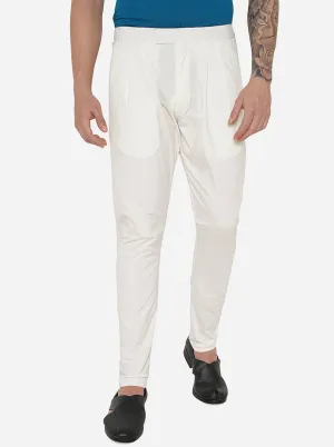 Cream Solid Regular Fit Aligadhi | Azania
